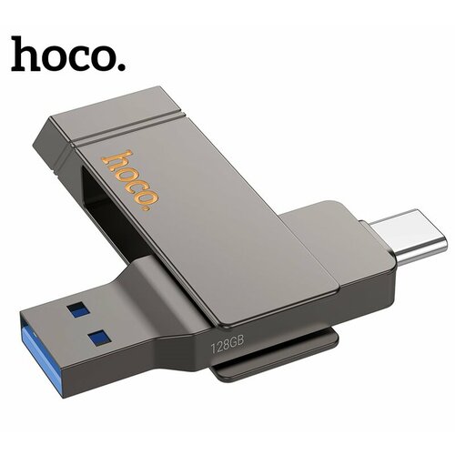 USB 3.2 - USB-C Флеш-накопитель HOCO UD15 128 ГБ серый флеш накопитель movespeed aes256 520 мб с usb 128 256 гб 512 гб