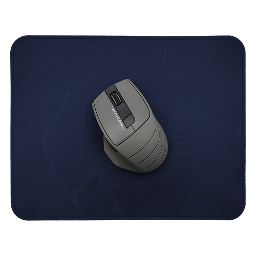 Коврик для мыши из натуральной кожи. Темно-синий. С прошивкой. (Mouse Pad)
