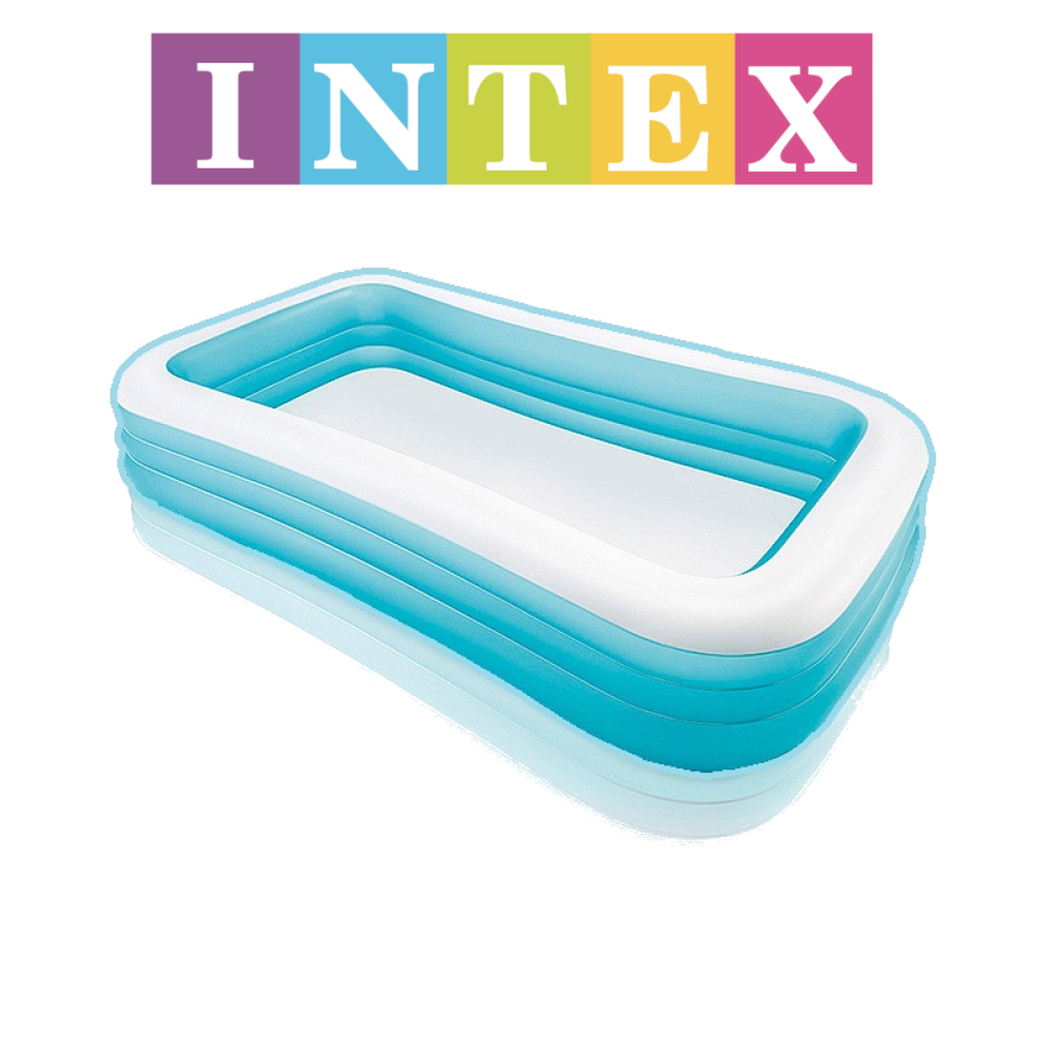 Бассейн Intex большой надувной Family 305х183х56 Голубой 46 см / интекс