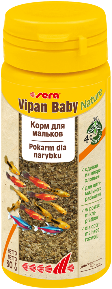 Корм для мальков Sera Vipan baby в хлопьях, 30 гр