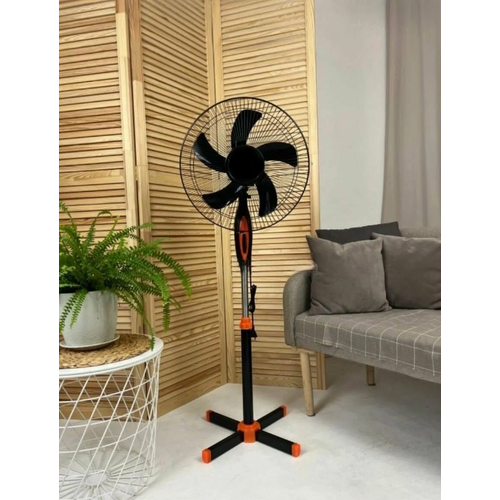 Напольный вентилятор черный 5 лопастей 279000₽