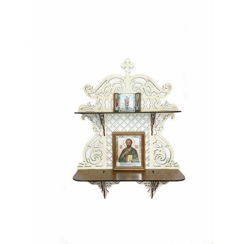 Иконостас на стену прямой. Полка уголок под иконы 55 см