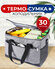 Сумка-холодильник (термосумка) 30 л (31х40х26 см) цвет серый/черн...
