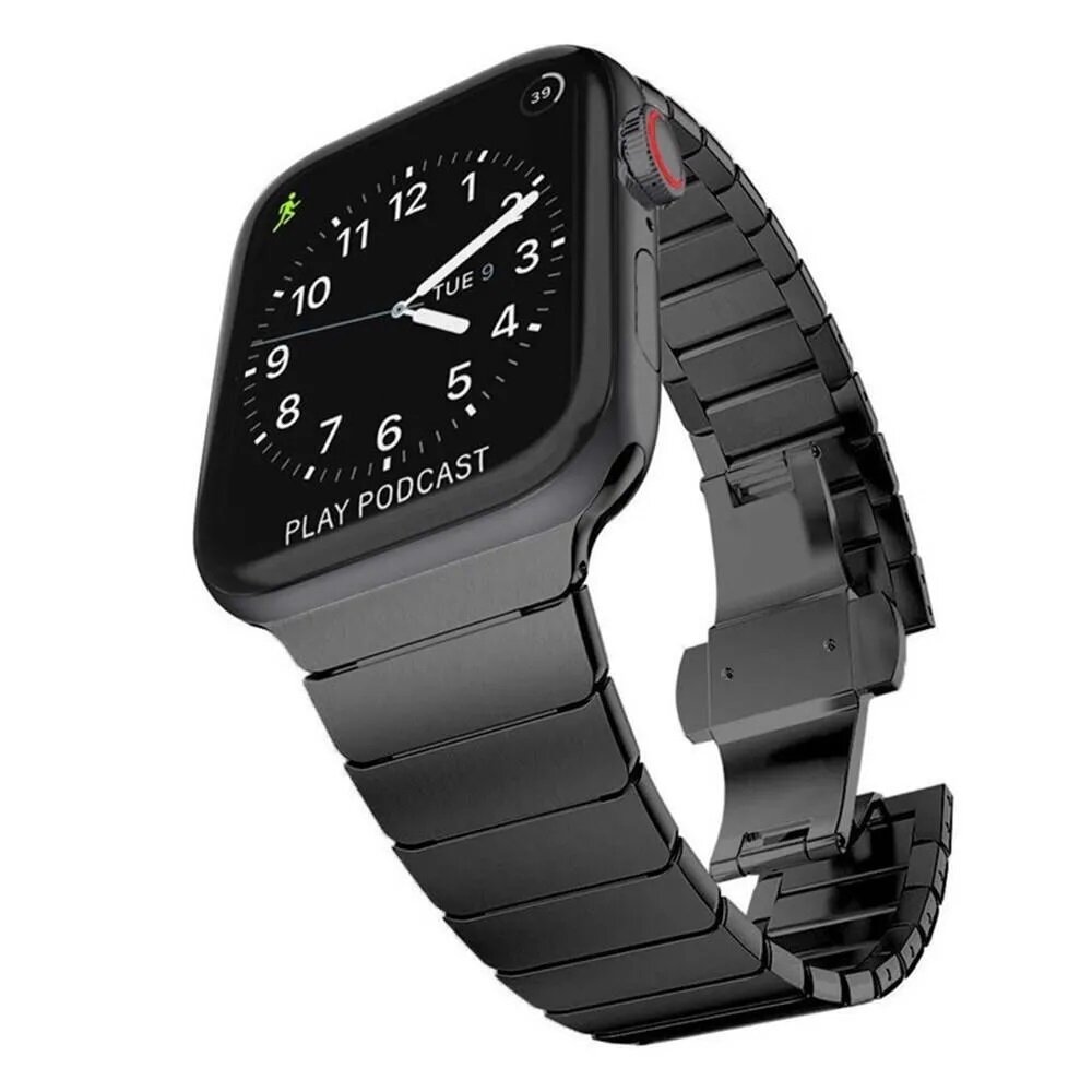Металлический ремешок для часов Apple Watch 38/40/41 mm, (черный)