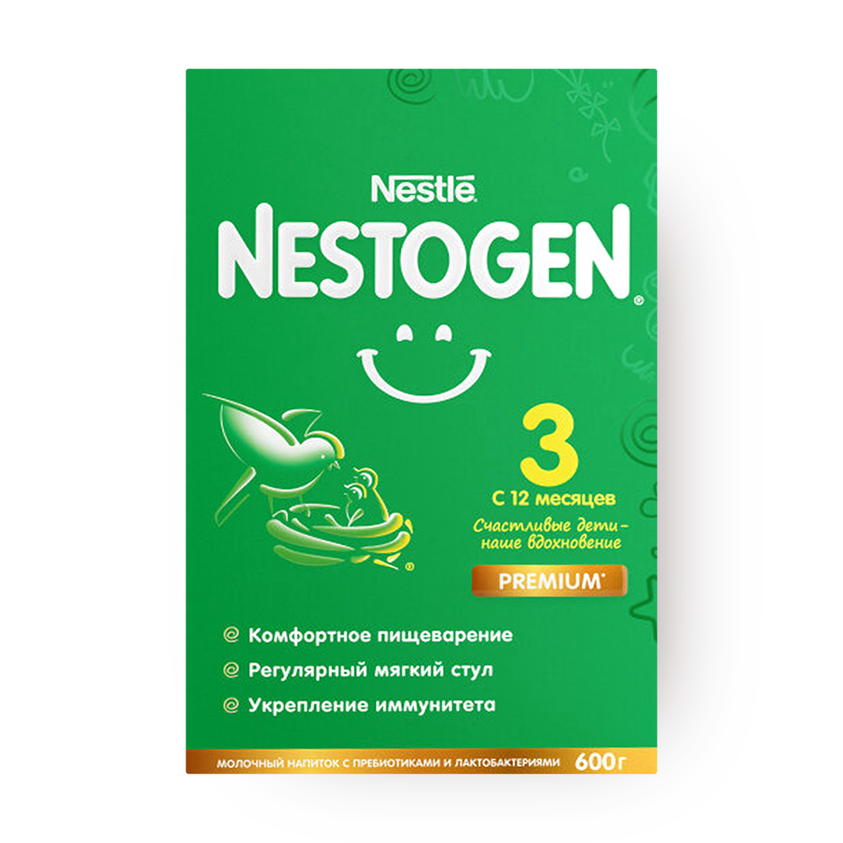 Смесь Nestogen 3, для детей от 12 мес, сухая, картонная коробка, 600 г