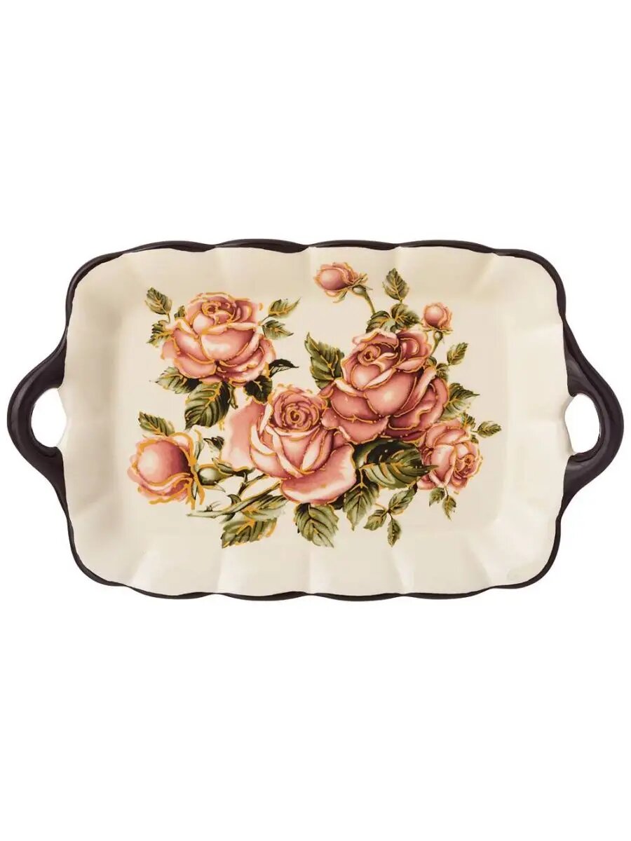 фото Блюдо корейская роза 23,5*14 см. Высота=2,5 см. KSG-358-1699