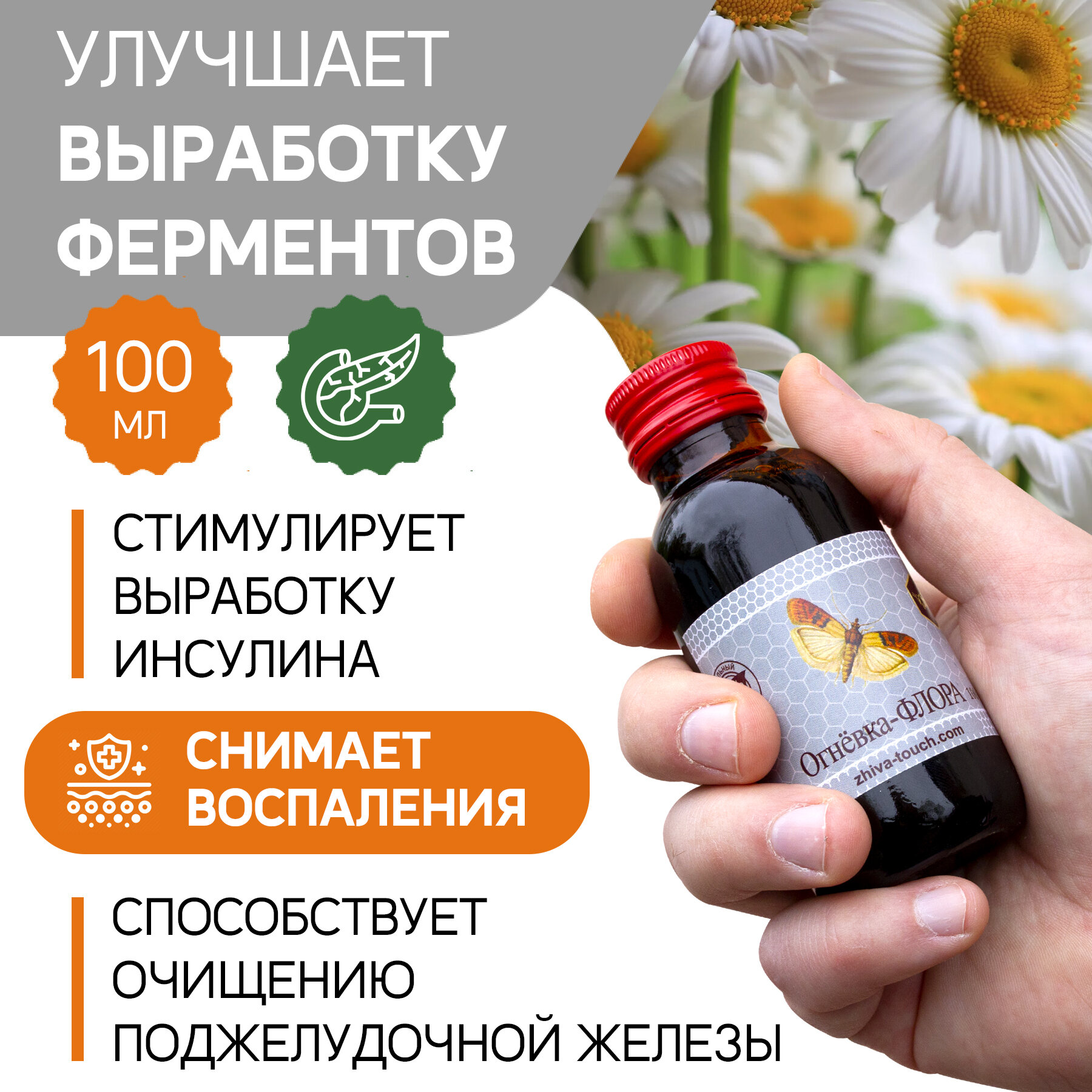 Картинки Настойка Огневка Флора - комплекс для поджелудочной железы 100 мл.