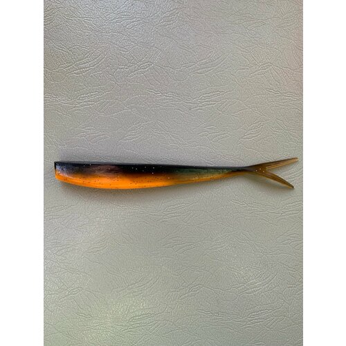 Мягкая крупная силиконовая приманка для рыбалки Pike Slag 21см (свимбейт/ джеркбейт), Черно-оранжевый (Black-Orange), 1 шт.