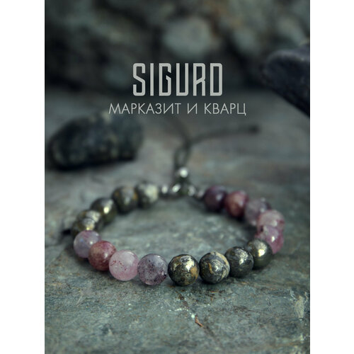 Браслет-нить SIGURD кварц марказит 1 шт размер 22 см розовыйкоричневый 2180₽