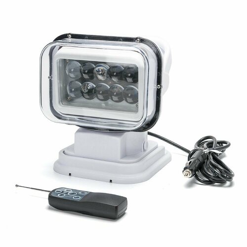 Светодиодный фароискатель 50W (5W*10) Spot beam с ПДУ универсальный