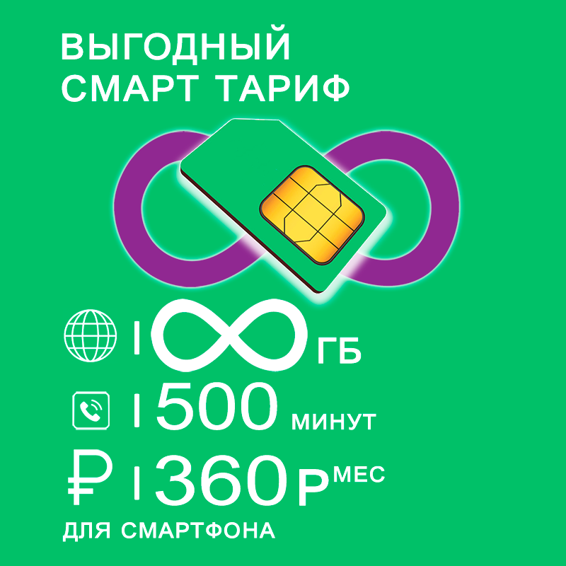Сим-карта для смартфона с безлимитным интернетом и раздачей по всей России + 500 минут на мобильные по РФ за 360р/мес+ модемы, роутеры с заменой IMEI + раздача + торренты.