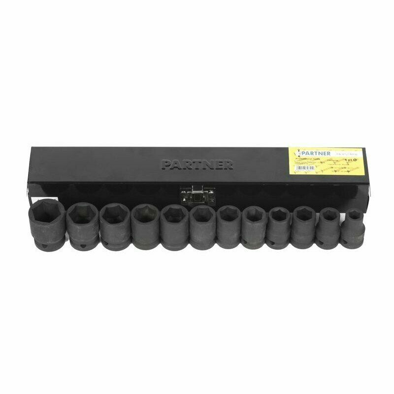 FORSAGE F-4129-5MPB Набор головок ударных, 1/2 inch, 6 гр, 12 пр: 10, 12, 13-19, 21, 22, 24 мм, в кейсе