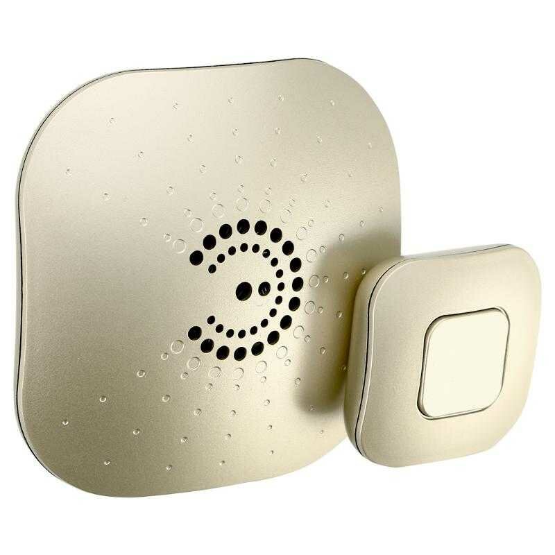 Звонок беспроводный ЭРА Bionic 100 м 6 мелодий 2хАА/СR2032 рег. громк шампань IP44