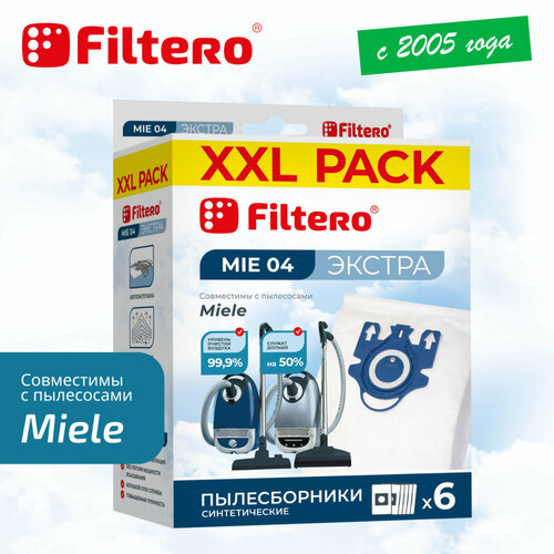 Мешки-пылесборники Filtero MIE 04 XXL Pack Экстра, для пылесосов Miele, синтетические, 6 штук