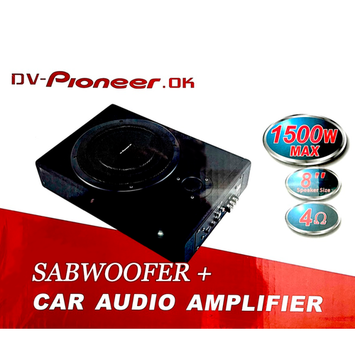 Сабвуфер автомобильный активный DV-Pioneer OK 1500W MAX 8 дюймов плоский со встроенным усилителем напольный под сидение автомобиля 7590₽