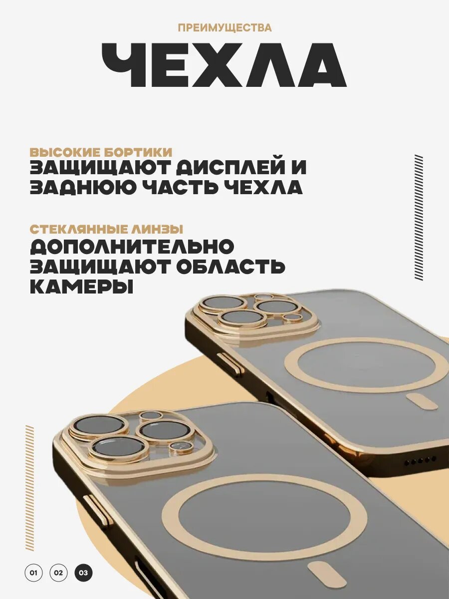 Чехол на iPhone 16 Pro Max прозрачный силиконовый Magsafe — фото 1