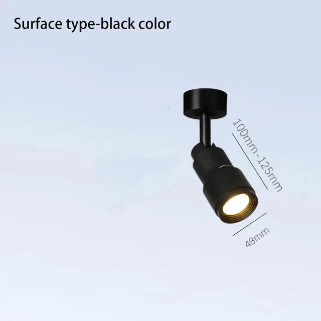 Регулируемый светодиодный спот IWP 5-15Вт белый/черный 8-60° 3000K Warm White 7W Dimming Surface mounting Черный