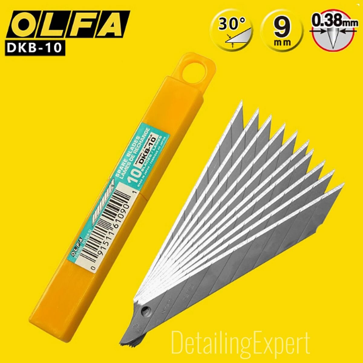 Лезвия OLFA DKB-10 сегментированные, 9мм 30 градусов, запасные лезвия для канцелярского и строительного ножа