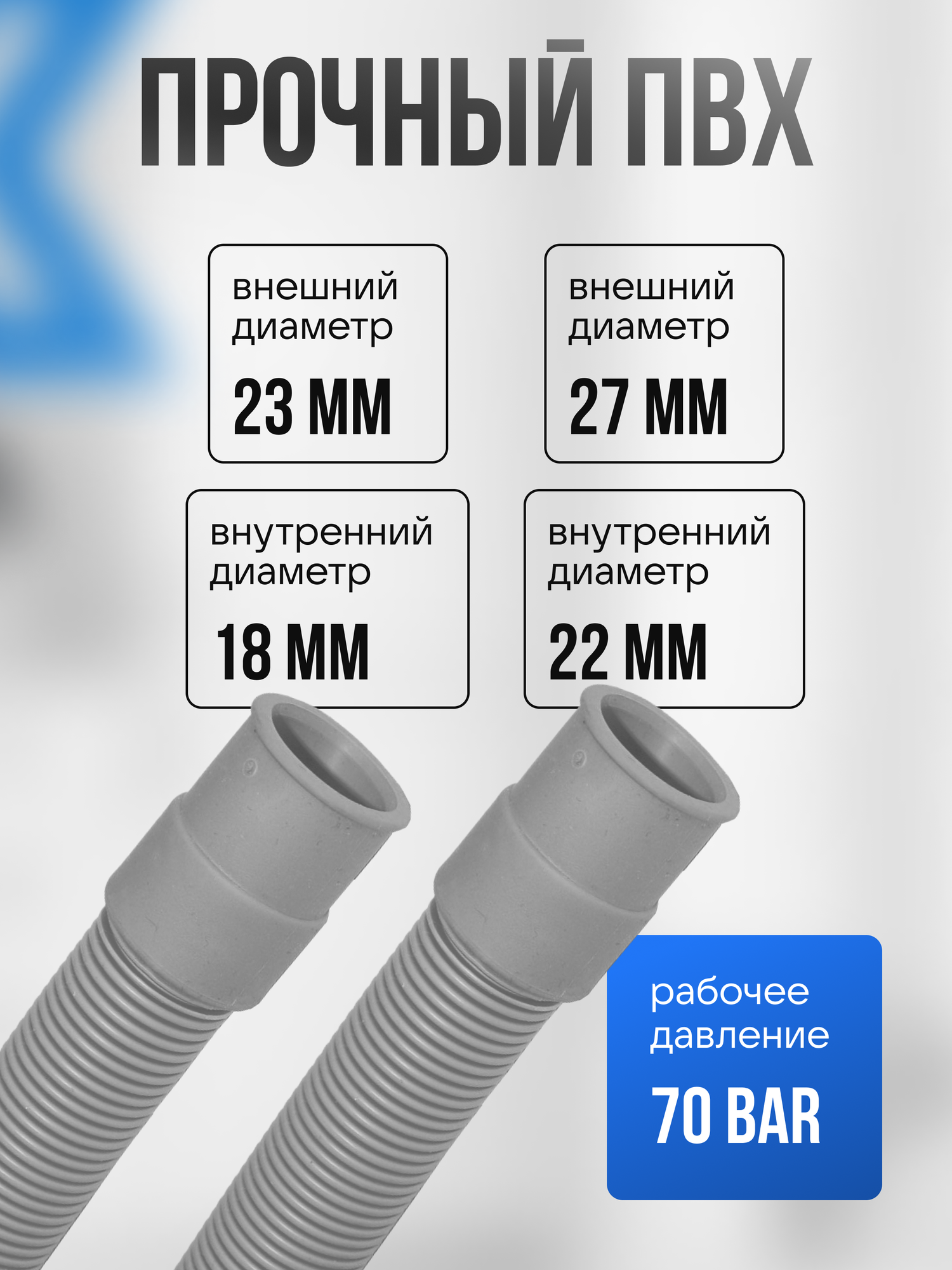 Шланг сливной универсальный для стиральных и посудомоечных машин ELKA 4 м / 400 см — фото 1