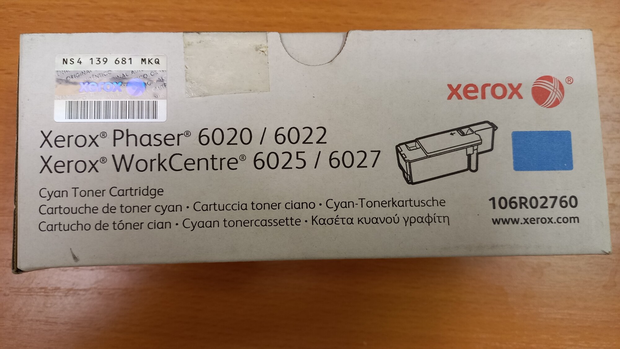 Картридж лазерный Xerox 106R02760 гол. для Ph 6020/6022/6025/6027