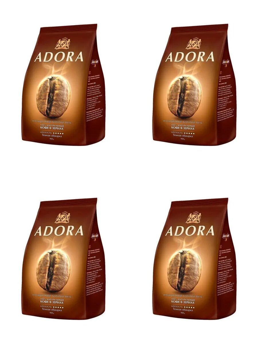 Кофе в зернах"adora" 900 г - 4шт