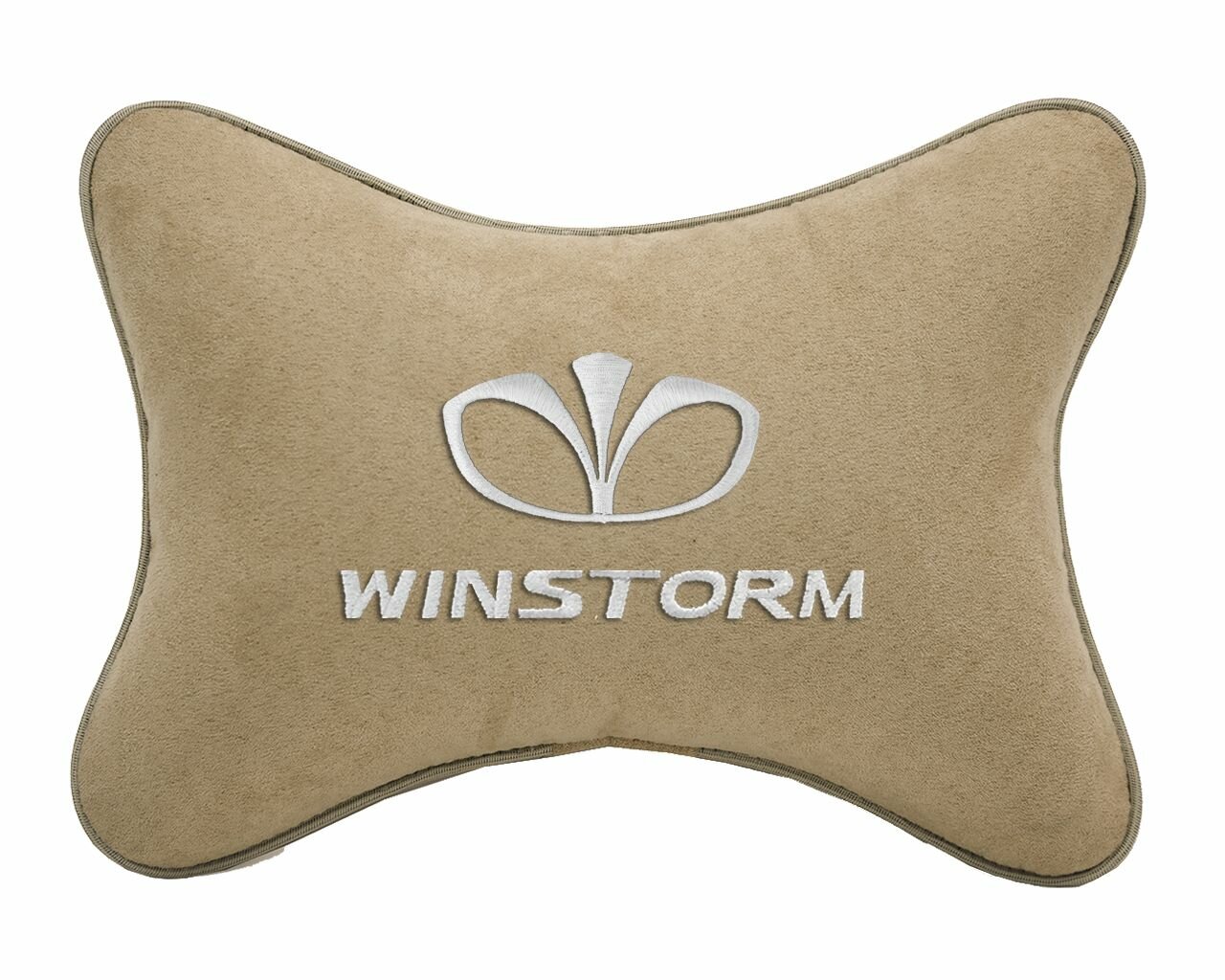 Подушка на подголовник автомобильная бежевая алькантара DAEWOO Winstorm