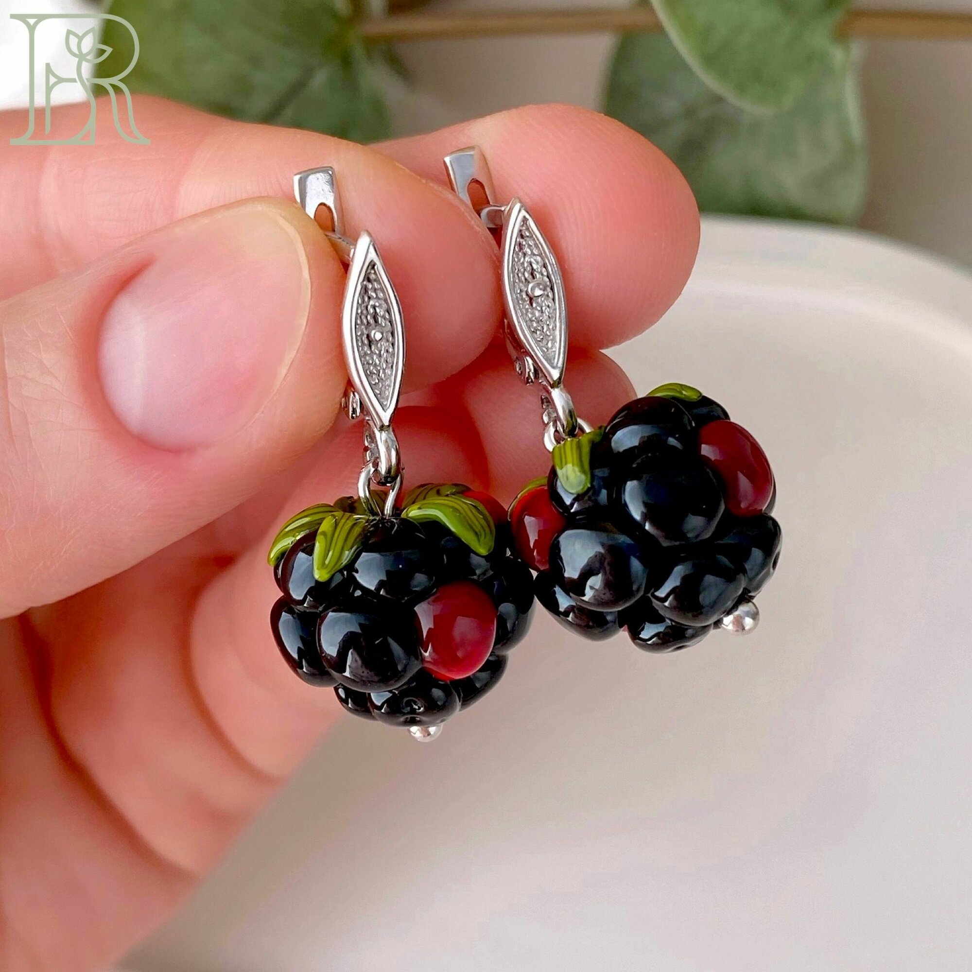 Серьги с подвесками LEFIREL', серебро, 925 проба, муранское стекло, , черный