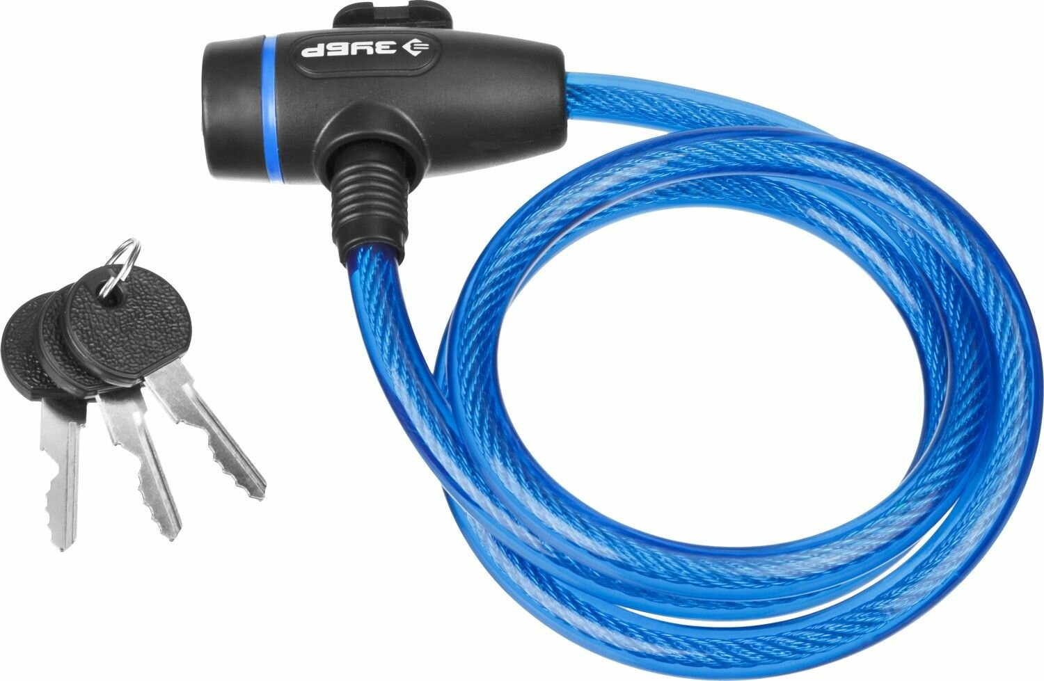 Тросовый замок ЗУБР 950 мм d 10 мм 3 ключа профессиональный 37261-95