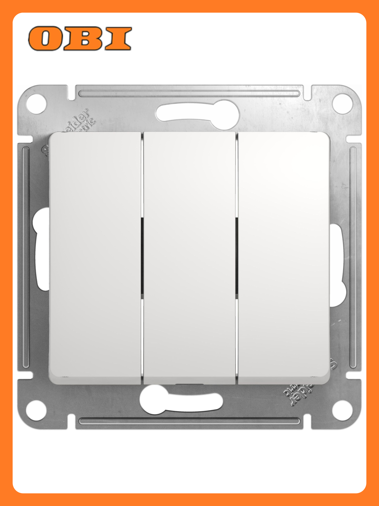 Трехклавишный выключатель Schneider Electric Glossa для скрытой установки