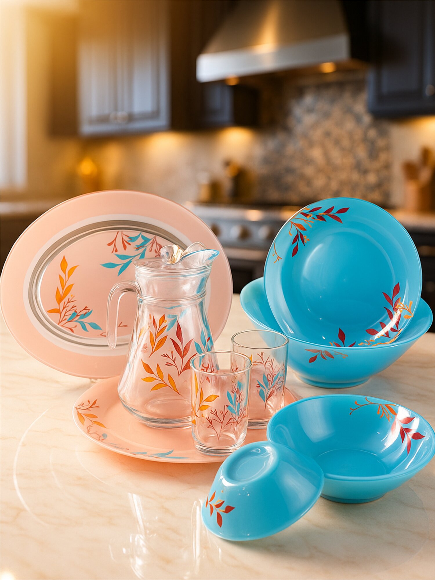 Столовый набор LUMINARC "SIMPLY MAGIC LEAVE" P9073 46пр 1х1 — фото 1