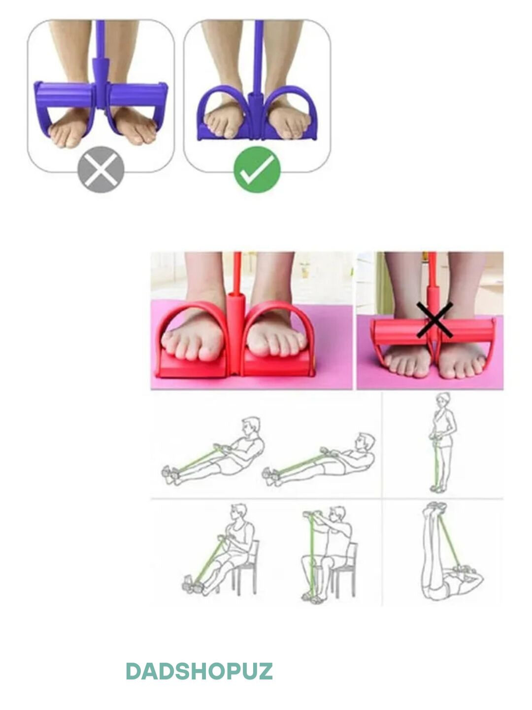 Фитнес-эспандер, тренажер для рук, ног и пресса, для похудения, 4 или 6 трубок