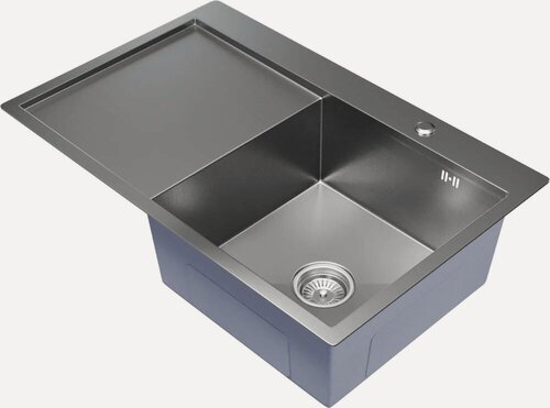 Изображение товара Мойка кухонная Mixline Pro 551878 металлическая, 78x50, прямоугольная, мойка для кухни, с крылом, матовая