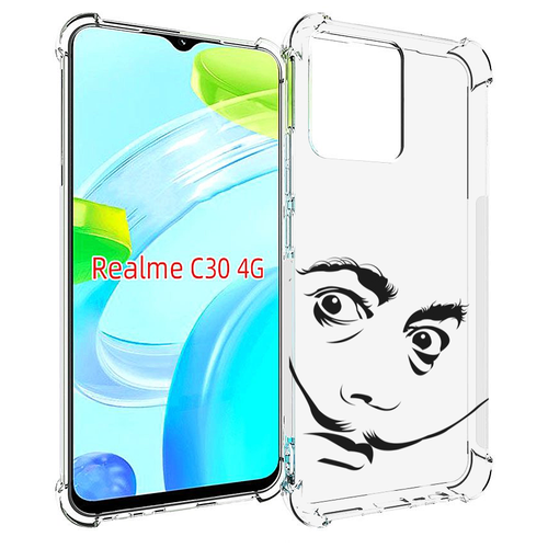 Чехол MyPads мужчина с длинными усами для Realme C30 4G / Narzo 50i Prime задняя-панель-накладка-бампер
