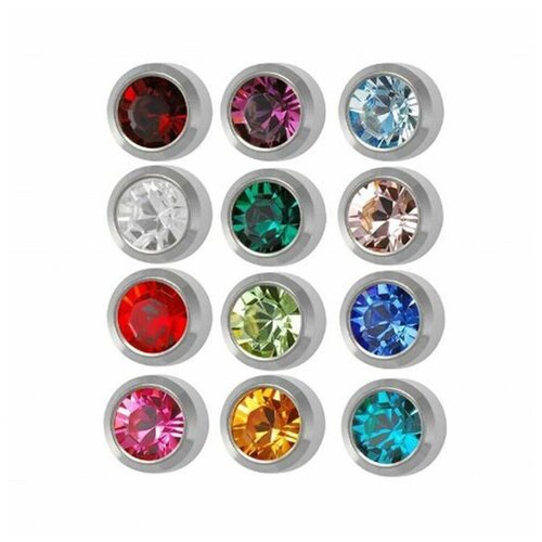 Серьги завальцовка сталь без покрытие Studex L (большие) (L207w Рубин)