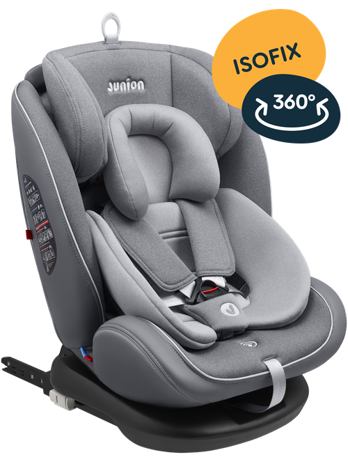 Автокресло JUNION Odri группа 0+/1/2/3 (0-36 кг), 360°, Isofix, серое