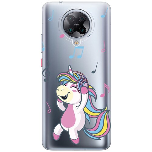 Силиконовый чехол с принтом Musical Unicorn для Xiaomi Redmi K30 Pro / Poco F2 Pro / Сяоми Редми К30 Про / Поко Ф2 Про силиконовый чехол на xiaomi redmi k30 pro poco f2 pro сяоми редми к30 про поко ф2 про с принтом бегущий барс