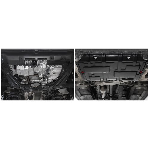 фото Защита картера и кпп автоброня для haval f7 2019-н.в./f7x 2019-н.в., штампованная, сталь 1.8 мм, с крепежом, 111.09417.1