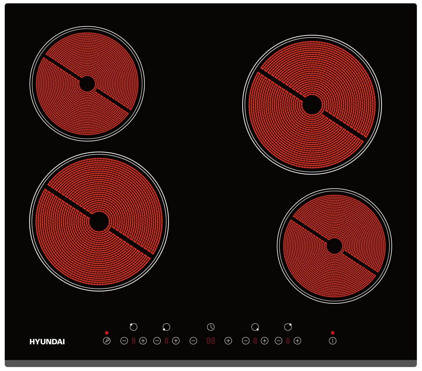 Варочная панель HYUNDAI , Hi-Light, независимая, черный - фото №2