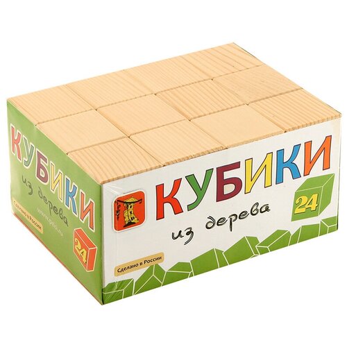кубики неокрашенные 24 шт и662 2352125 Развивающая игрушка Pelsi из дерева И662, 24 дет., дерево