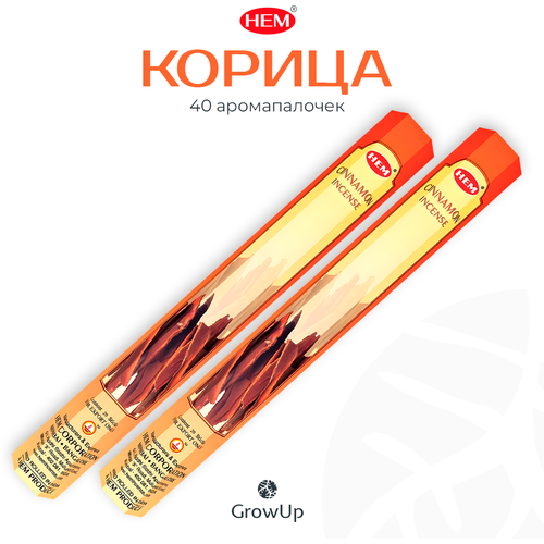 HEM Корица - 2 упаковки по 20 шт - ароматические благовония, палочки, Cinnamon - Hexa ХЕМ