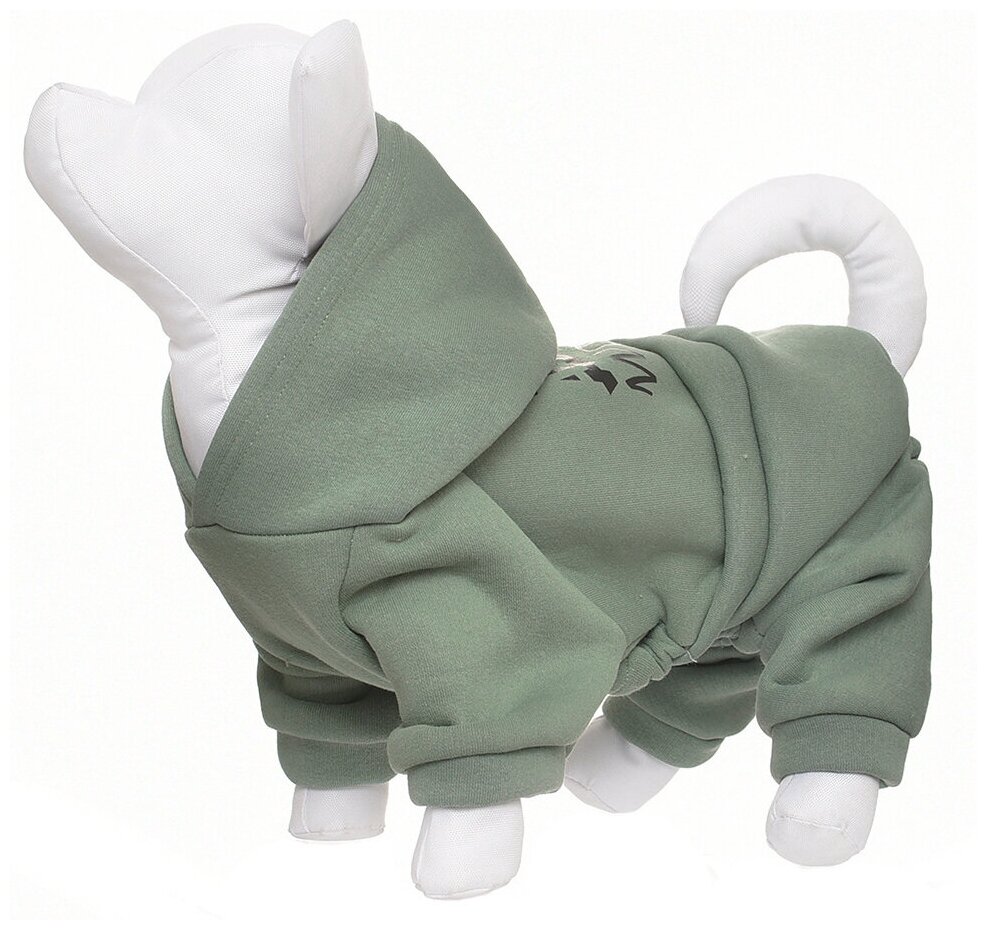 Yami-Yami Костюм с капюшоном для собак, зелёный, размер XL (спинка 34 см)