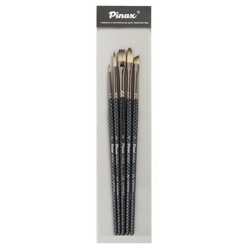 Набор кистей Pinax Artists Hi-Tech, синтетика, с короткой ручкой, 5 шт., блистер