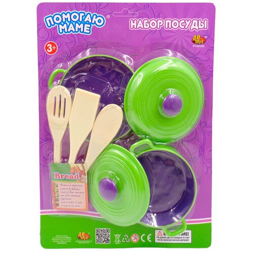 фото Набор посуды abtoys помогаю маме pt-00398 зеленый/бежевый