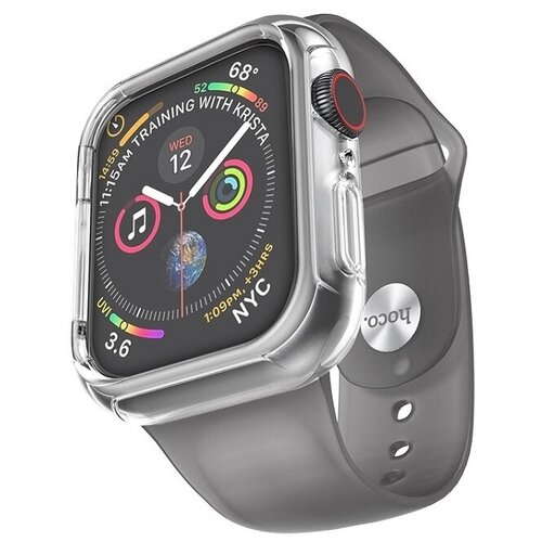 HOCO / Ремешок для Apple Watch 38/40mm с силиконовым бампером серый WB09