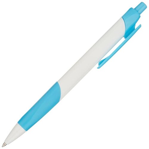 Купить Ручка шариковая автоматическая Attache Symbol (0.5мм, синий цвет чернил, белый/синий корпус) 12шт.