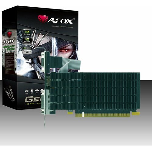 Видеокарта AFOX GeForce GT710, AF710-1024D3L5-V3, 1Gb DDR3, 64bit, DVI/HDMI/VGA, LP, 1xFan, RTL видеокарта afox r5 230 2gb ddr3 64bit lp single fan