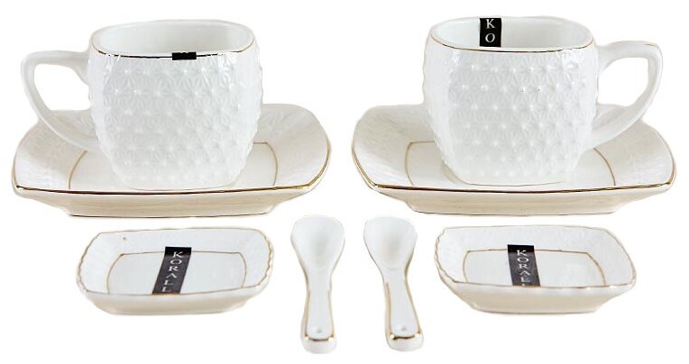 фото Набор чайных пар Коралл Снежная королева, 8 предм.