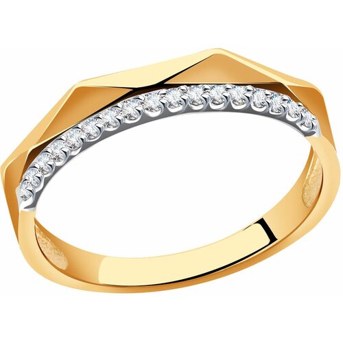 фото Золотое кольцо александра кл3699ск с фианитом diamant-online