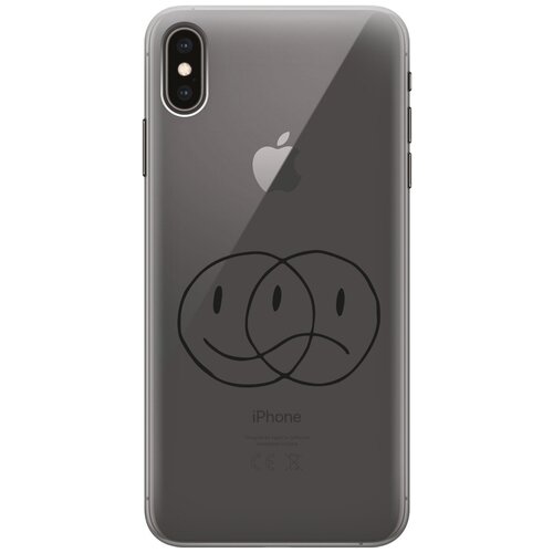 Силиконовый чехол на Apple iPhone XS Max / Эпл Айфон Икс Эс Макс с рисунком Two Faces чехол книжка на apple iphone xs max эпл айфон икс эс макс с рисунком закат на море золотистый