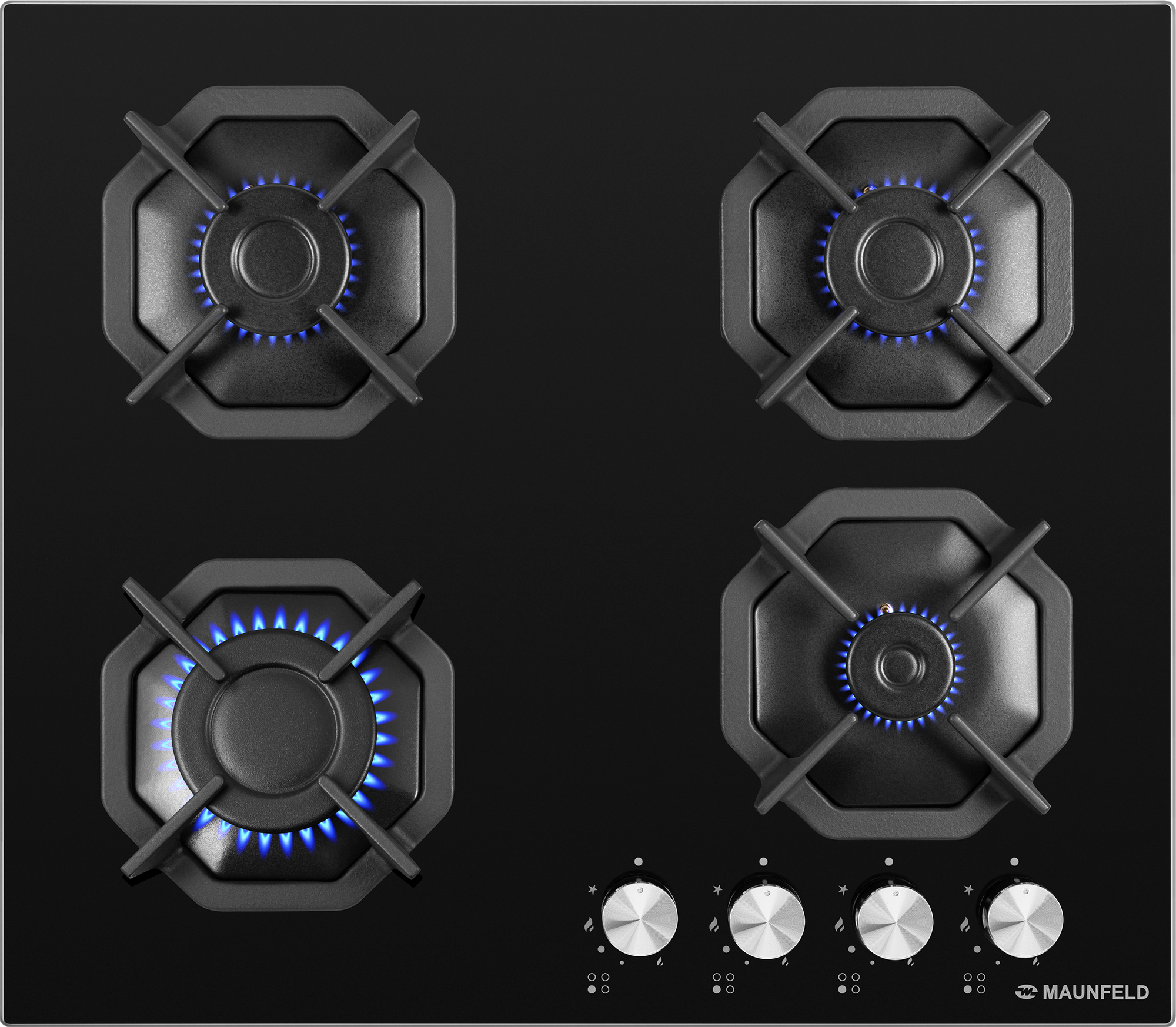 Газовая варочная панель MAUNFELD EGHG.64.2CB\G, независимая, черный